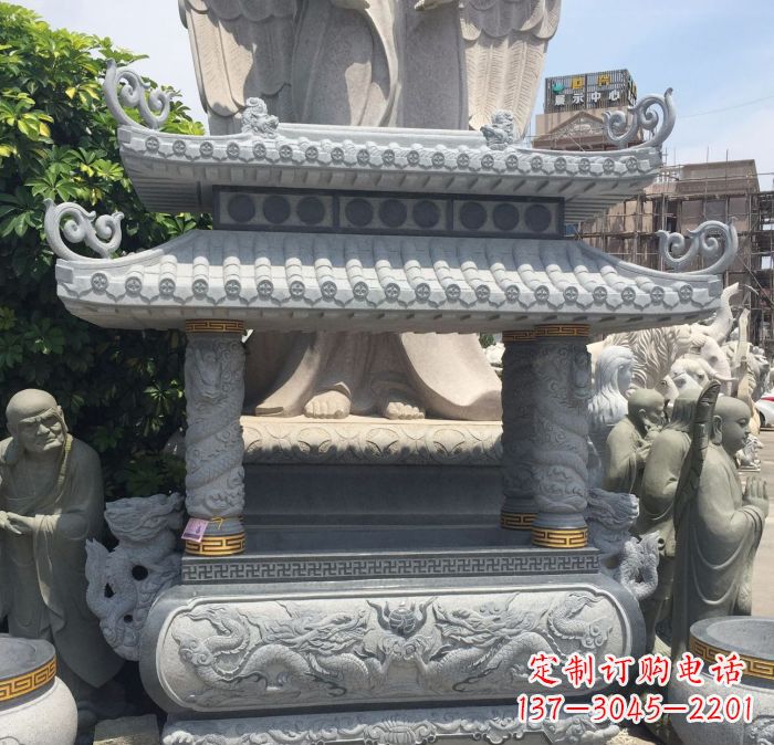 威海寺庙景观仿古香炉石雕 (2)