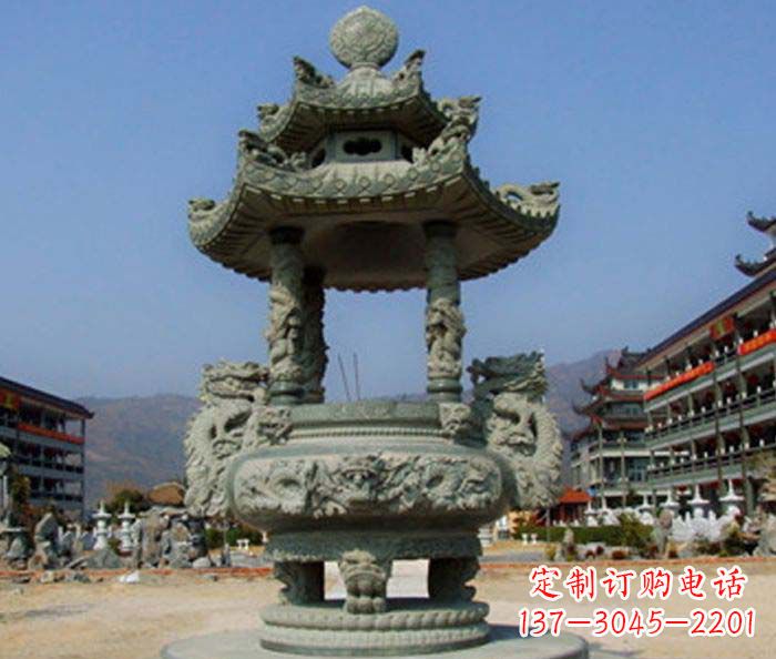 威海寺庙景观仿古石香炉
