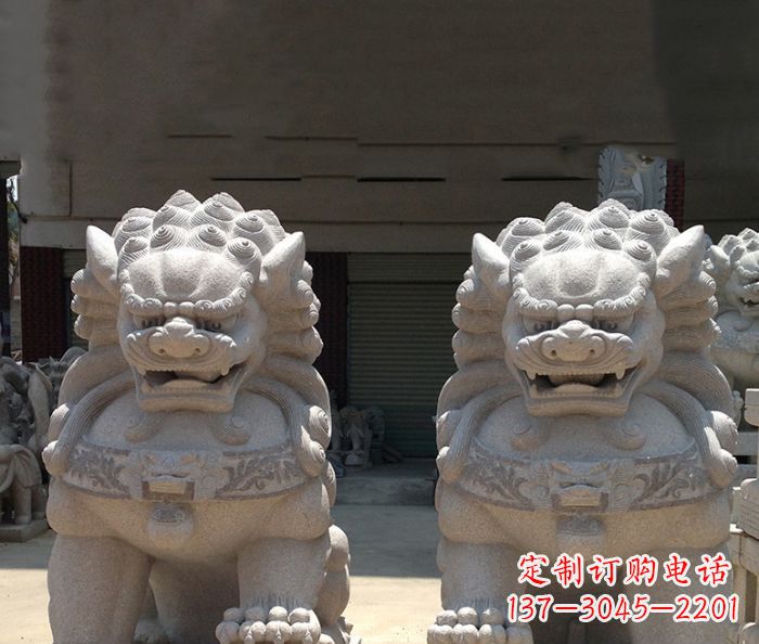 威海寺庙景观仿古镇宅石狮子