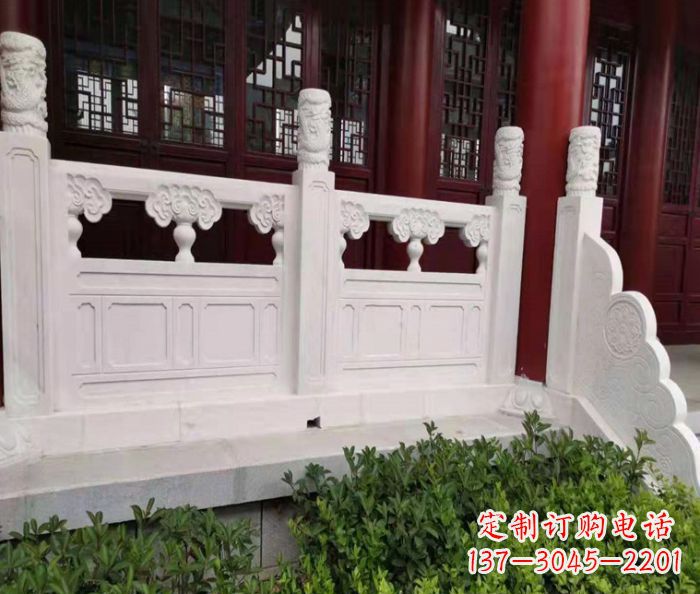 威海寺庙景观汉白玉石浮雕栏板 (3)