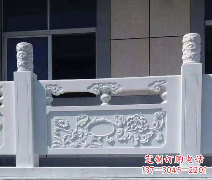 威海寺庙景观汉白玉石浮雕栏板 (4)
