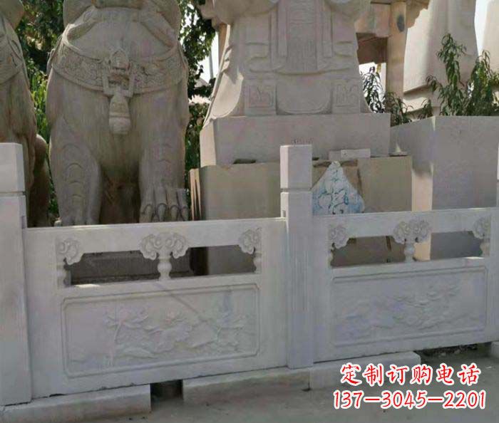威海寺庙景观汉白玉石浮雕栏板