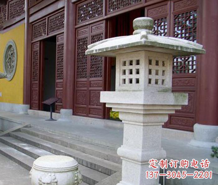 威海寺庙景观镂空石灯石雕
