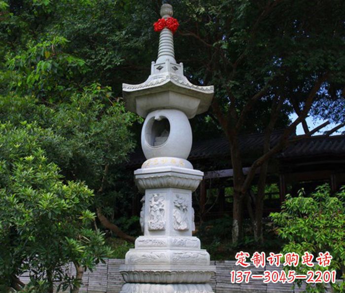 威海寺庙景观舍利塔石雕 (2)