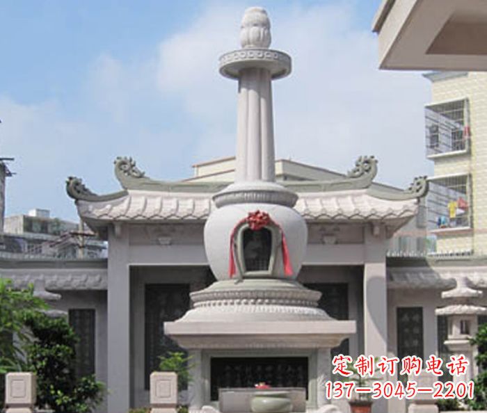 威海寺庙景观舍利塔石雕 (4)