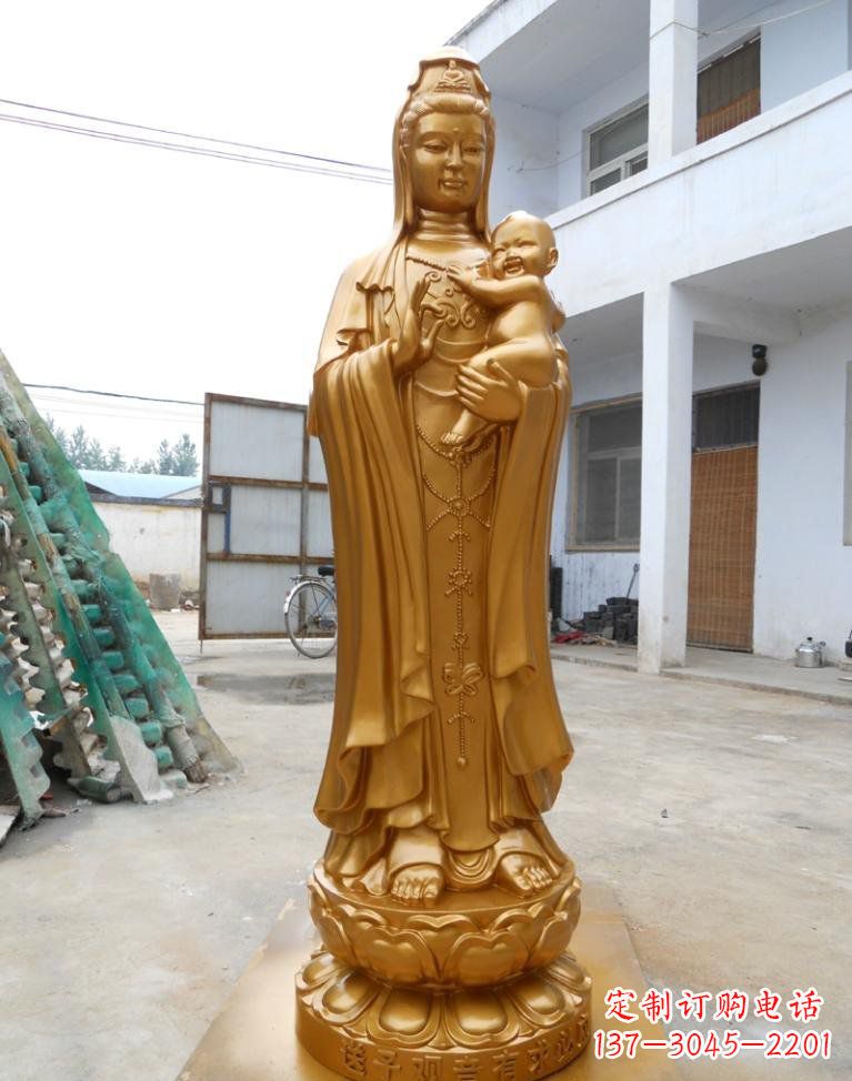 威海寺庙立式送子观音铜雕