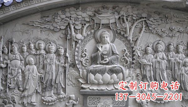 威海寺庙墙壁石浮雕佛像