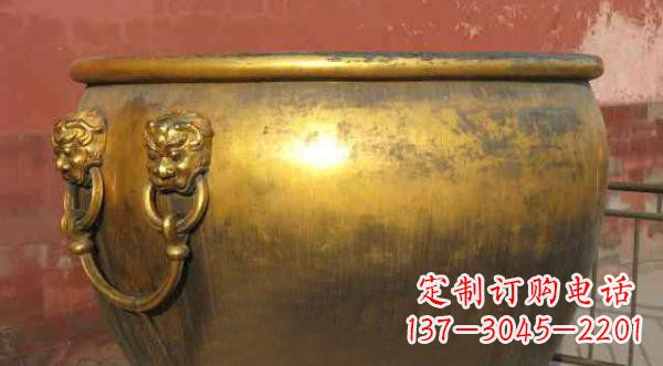 威海寺庙水缸铜雕 (2)