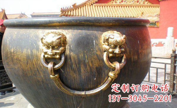 威海寺庙水缸铜雕 (3)
