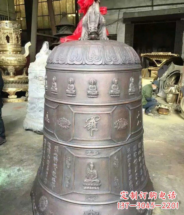 威海寺庙铜雕钟铸铜钟雕塑