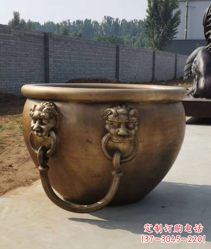 威海寺庙铜雕水缸