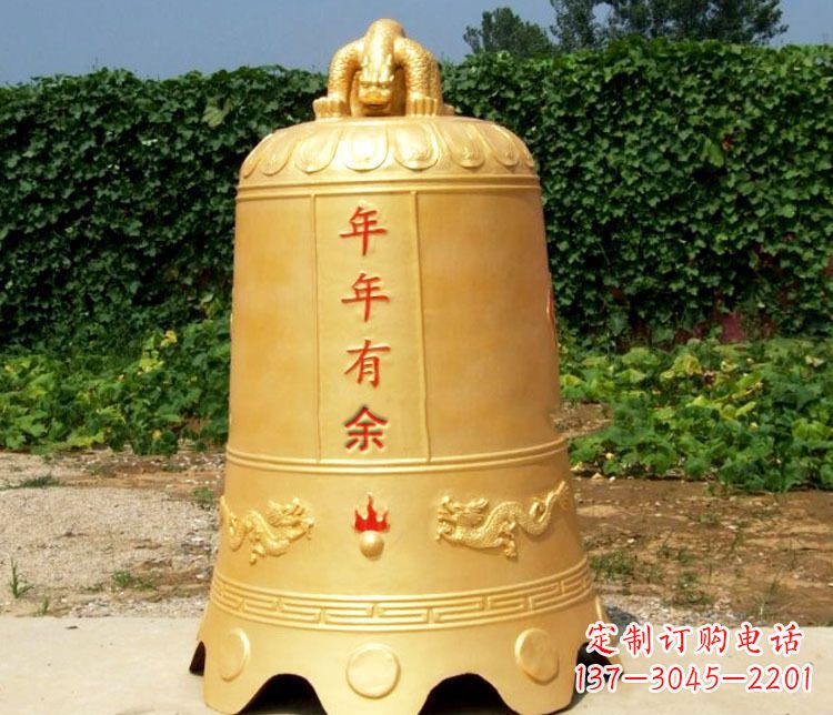威海寺庙铜钟雕塑 (2)