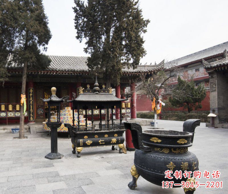 威海寺庙铜香炉铜雕