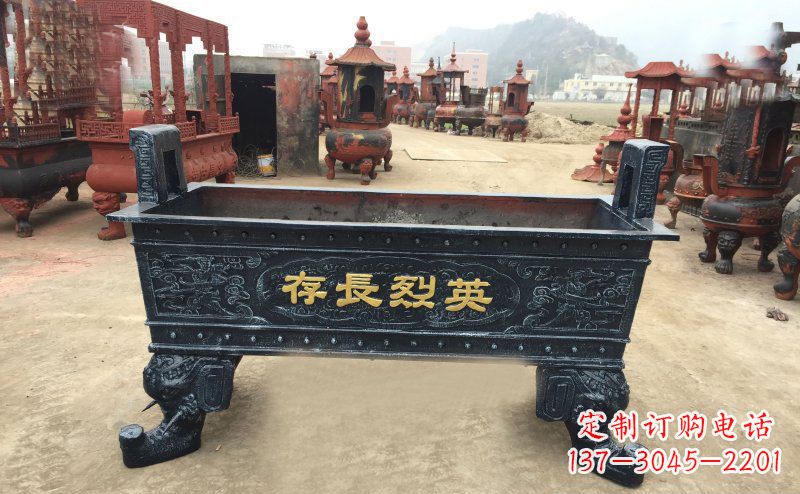 威海寺庙香炉铜雕 (4)
