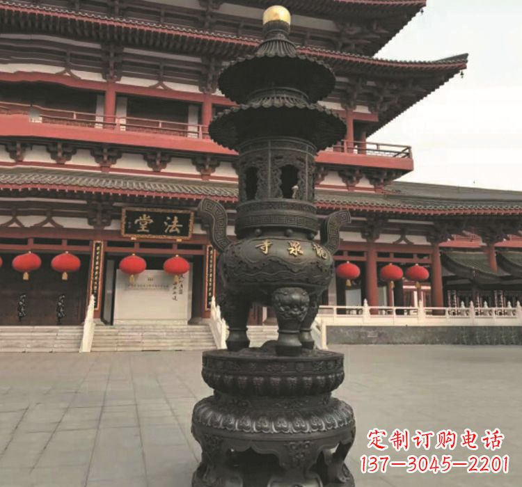 威海寺庙香炉铜雕222