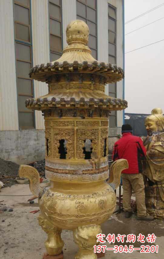 威海寺庙香炉铜雕塑
