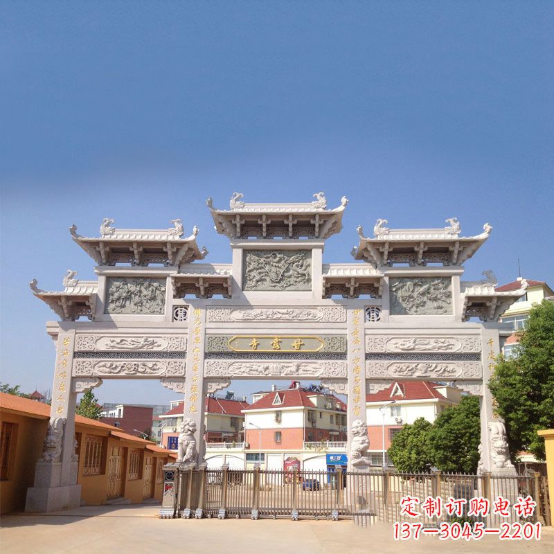 威海寺院大门石雕牌楼