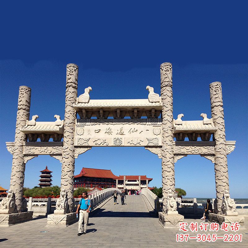 威海寺院大门无楼石牌坊