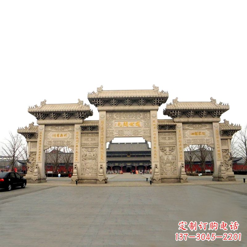 威海寺院景区石雕牌坊