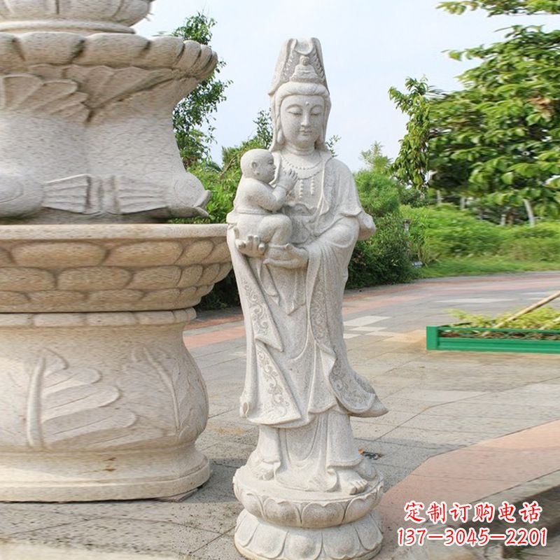 威海送子观音汉白玉石雕