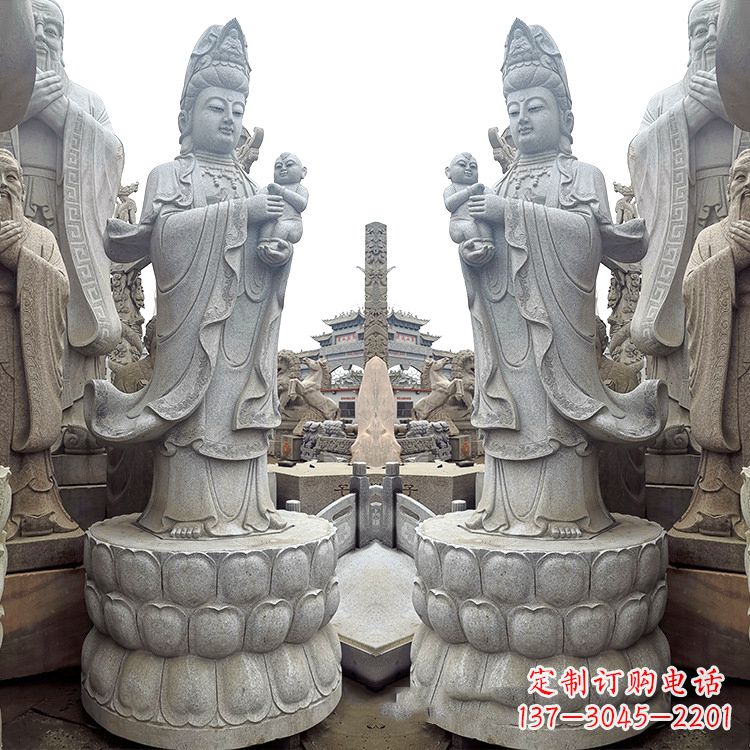 威海送子观音青石雕塑