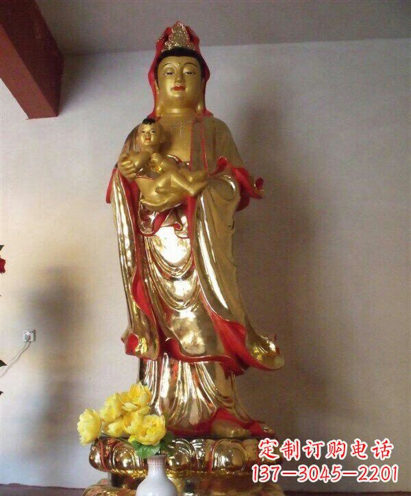 威海送子观音铜雕 (2)