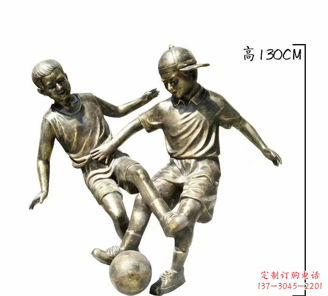 威海踢足球人物铜雕112