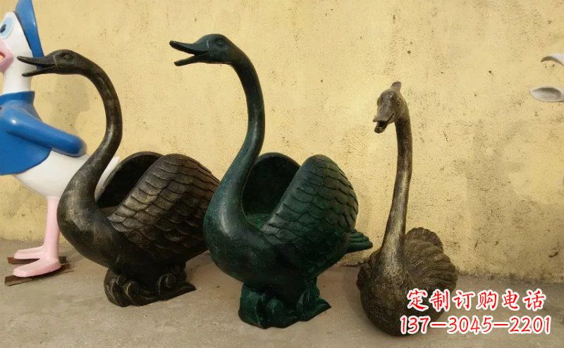 威海天鹅动物铜雕 (3)