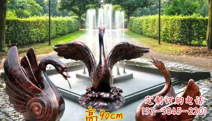 威海天鹅喷泉铜雕塑