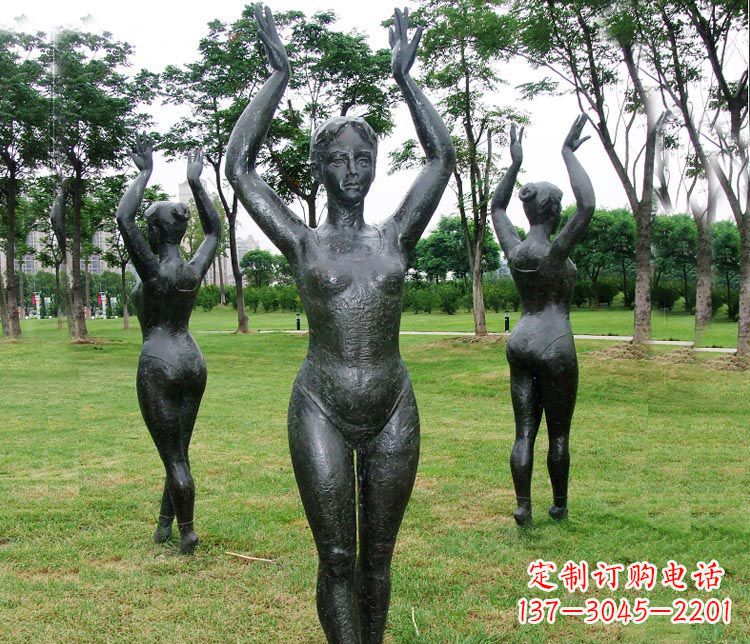 威海跳芭蕾舞的女孩铜雕