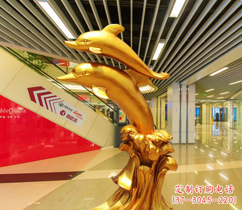 威海跳跃的海豚铜雕
