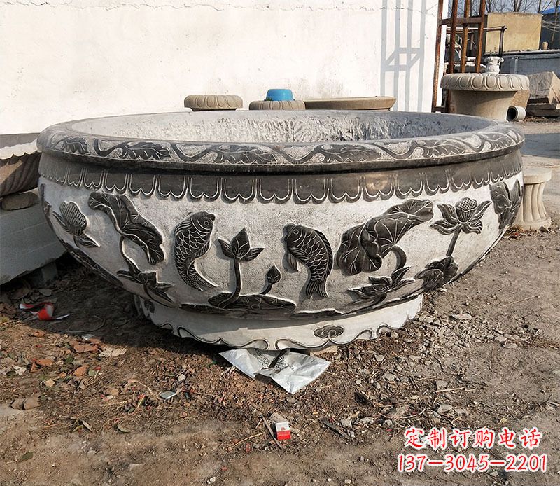威海庭院水缸景观石雕