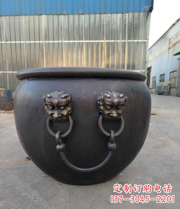 威海庭院水缸铜雕