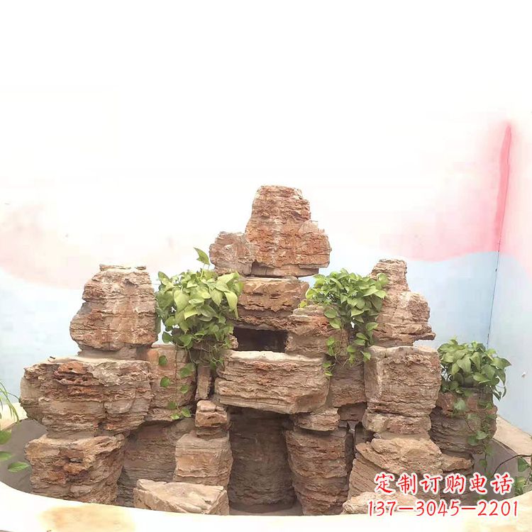 威海庭院园林假山鱼池