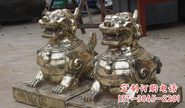 威海庭院招财貔貅动物铜雕