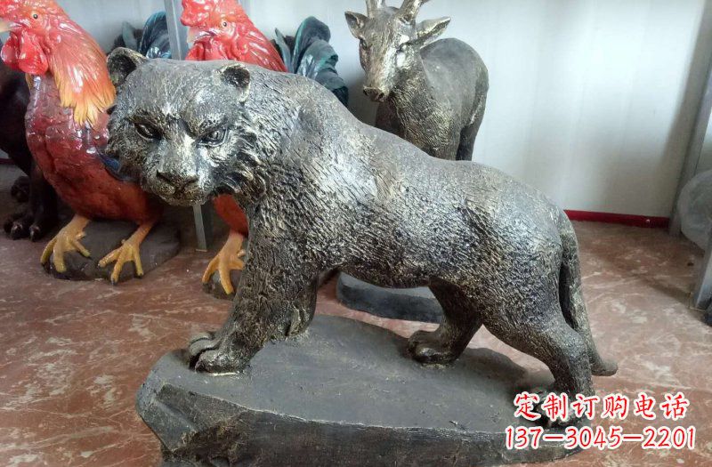 威海铜雕豹子雕塑