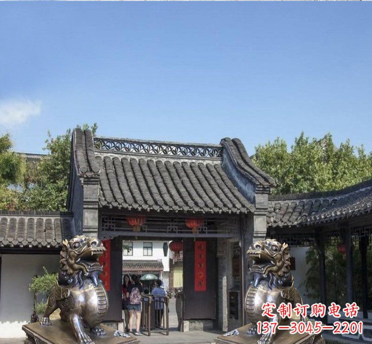 威海铜雕北京狮子庭院动物雕塑