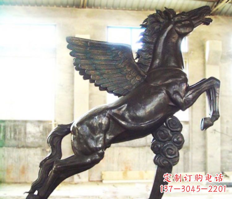 威海铜雕奔跑飞马雕塑
