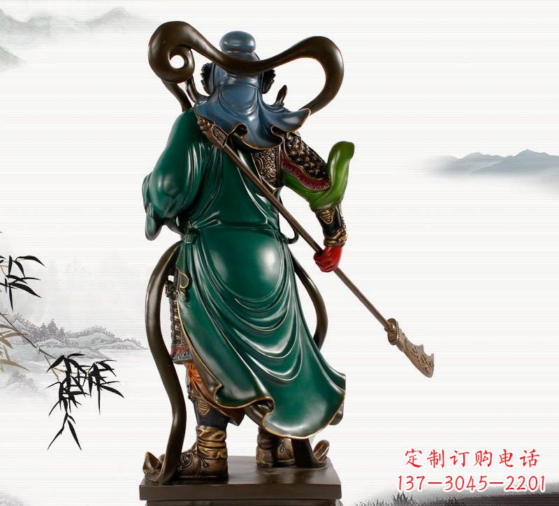 威海铜雕彩绘武财神关公