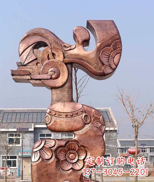 威海铜雕抽象皮影戏人物