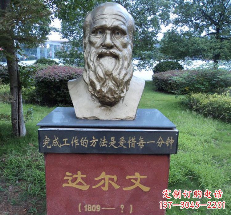 威海铜雕达尔文头像雕塑