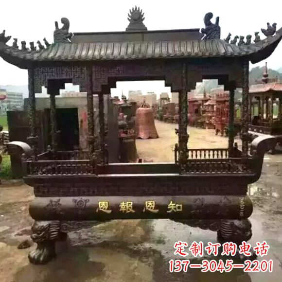 威海铜雕纯铜香炉