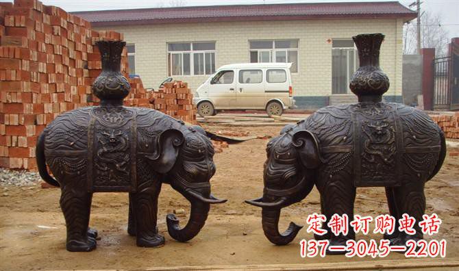 威海铜雕大象公园动物雕塑