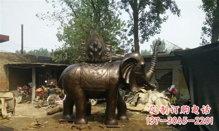 威海铜雕大象平安吉祥公园动物雕塑