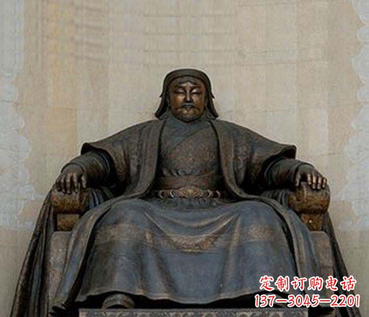 威海铜雕大型成吉思汗雕塑