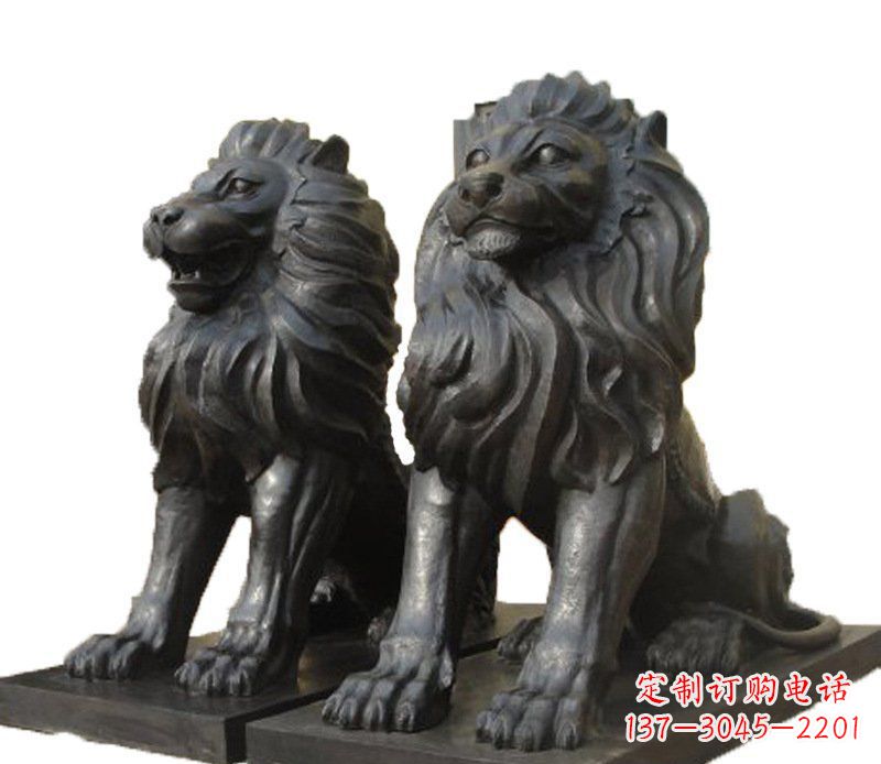 威海铜雕古代神兽狮子雕塑
