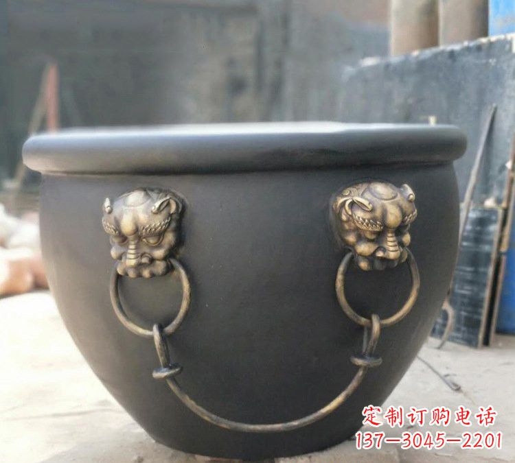 威海铜雕故宫水缸