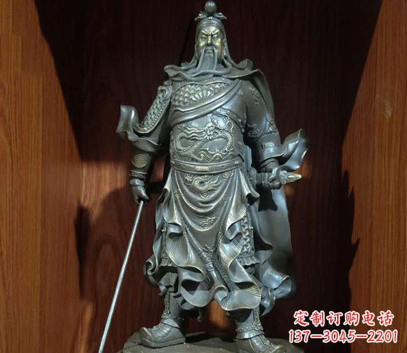 威海铜雕关公人物雕塑