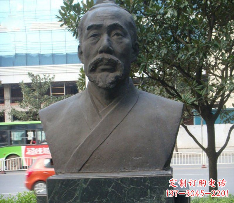 威海铜雕管仲名人雕塑肖像