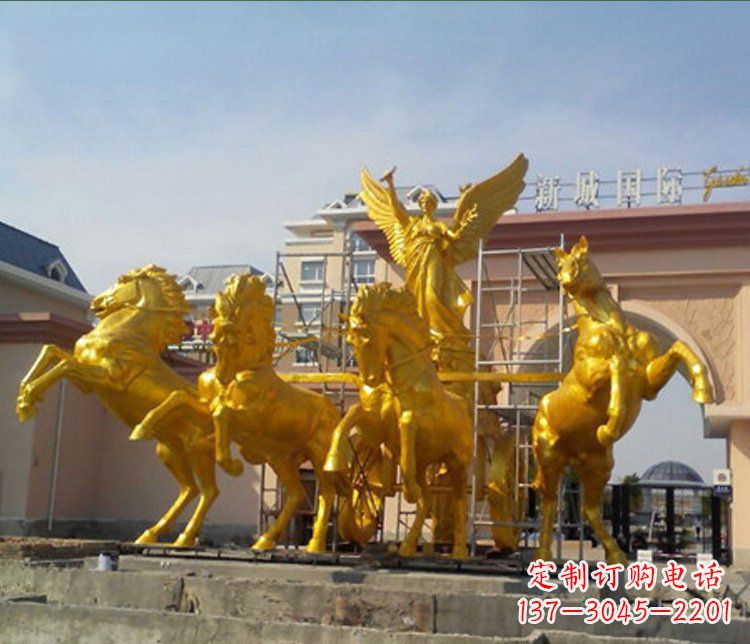 威海铜雕广场阿波罗战马雕塑